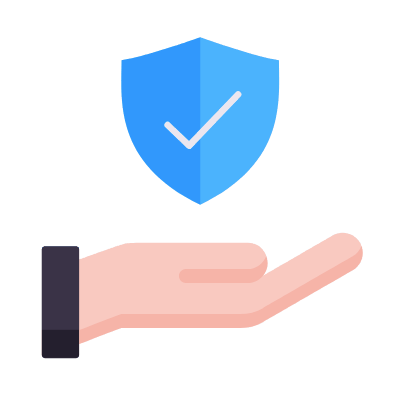 Hand Shield, Animated Icon, Flat