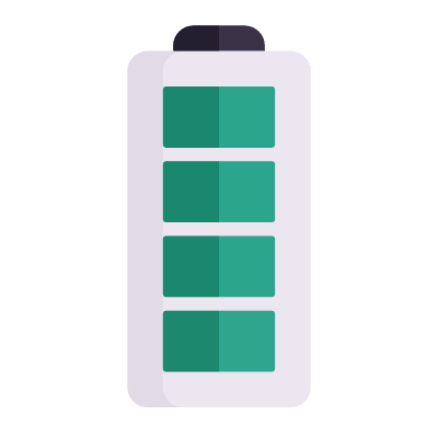 Battery Level 4, Animated Icon, Flat