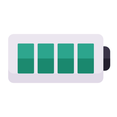 Battery Level 4, Animated Icon, Flat
