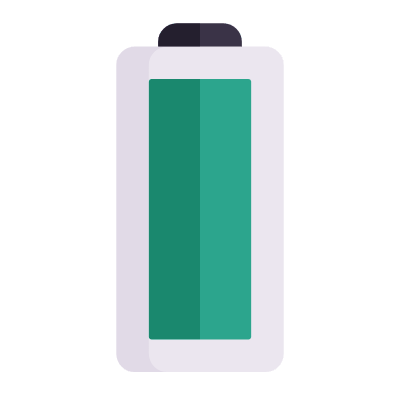 Battery Level 4, Animated Icon, Flat