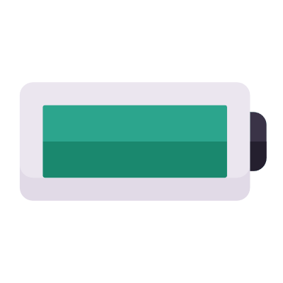 Battery Level 4, Animated Icon, Flat