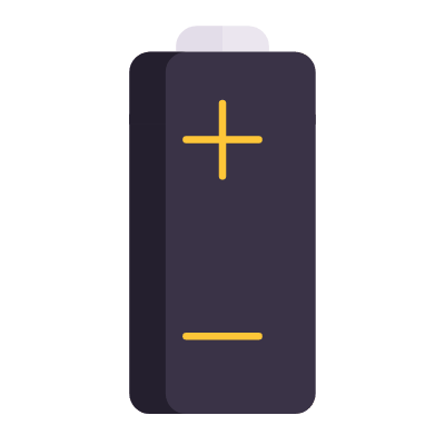 Battery Plus Minus, Animated Icon, Flat