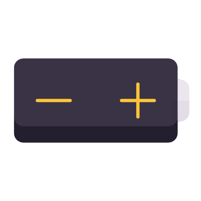 Battery Plus Minus, Animated Icon, Flat