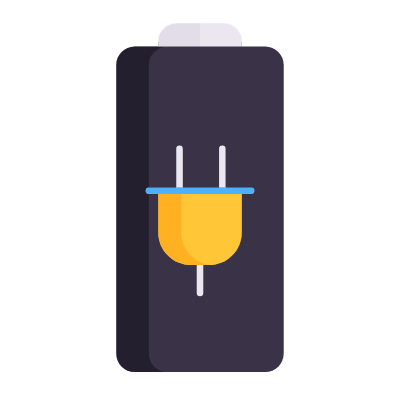 Battery Plug, Animated Icon, Flat