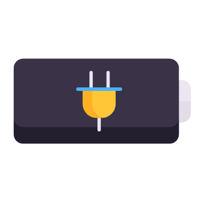 Battery Plug, Animated Icon, Flat