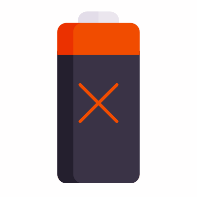 Battery Cross, Animated Icon, Flat