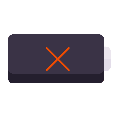 Battery Cross, Animated Icon, Flat