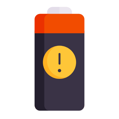 Battery Warning, Animated Icon, Flat