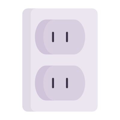Outlet Double Type A, Animated Icon, Flat