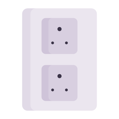 Outlet Double Type D, Animated Icon, Flat
