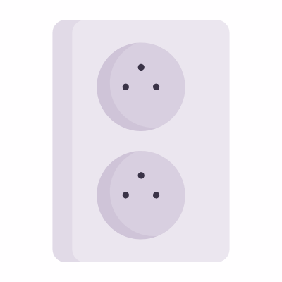 Outlet Double Type E, Animated Icon, Flat