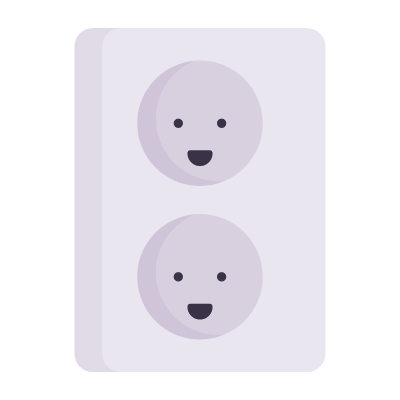 Outlet Double Type K, Animated Icon, Flat