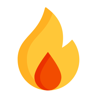 Flame, Animated Icon, Flat