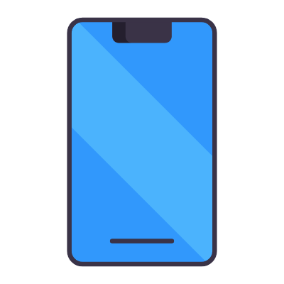 Smartphone Notch, Animated Icon, Flat