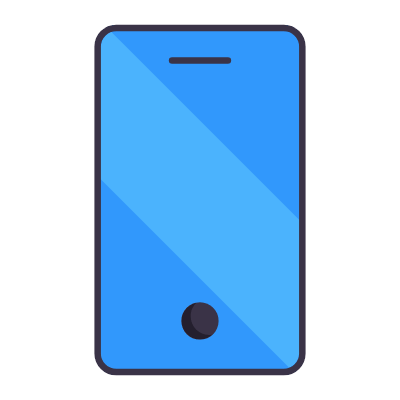 Smartphone Button, Animated Icon, Flat