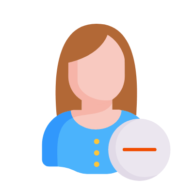Woman Minus, Animated Icon, Flat