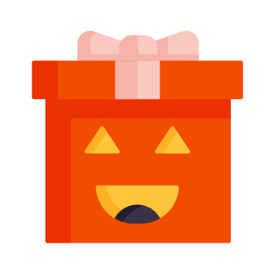 Halloween Gift, Animated Icon, Flat