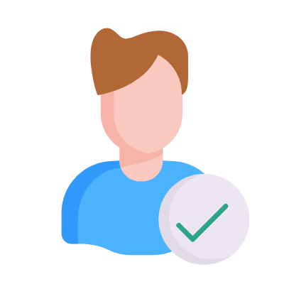 Man Check, Animated Icon, Flat