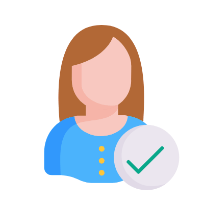 Woman Check, Animated Icon, Flat