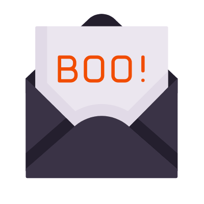 Boo Envelope, Animated Icon, Flat