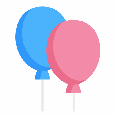 Balloons, Animated Icon, Flat