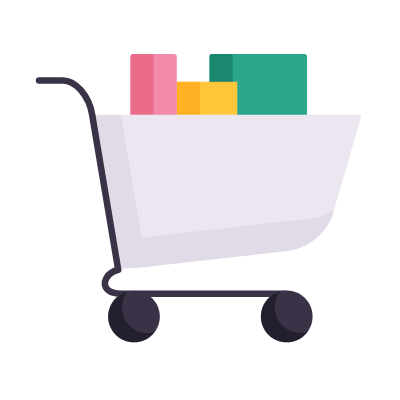 Cart Full, Animated Icon, Flat
