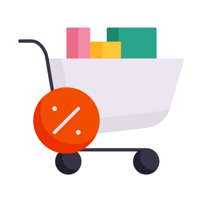 Cart Sale, Animated Icon, Flat
