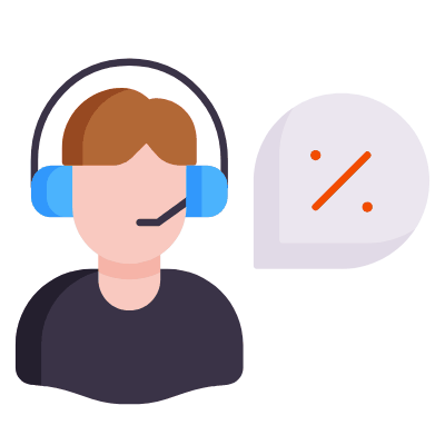 Man Telemarketer, Animated Icon, Flat
