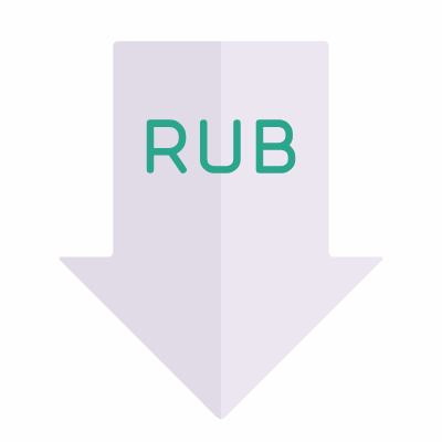 RUB Decrease, Animated Icon, Flat