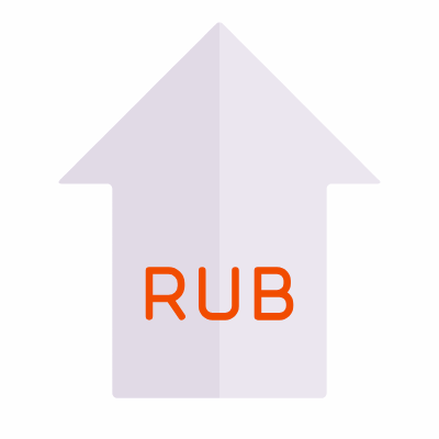 RUB Increase, Animated Icon, Flat