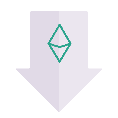 ETH Decrease, Animated Icon, Flat