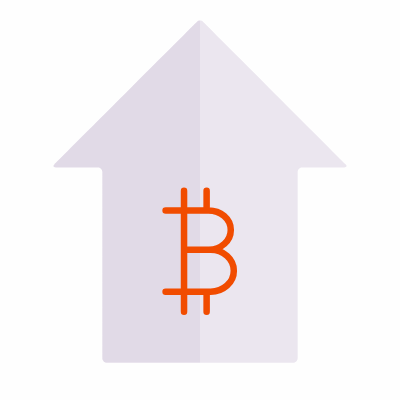 BTC Increase, Animated Icon, Flat
