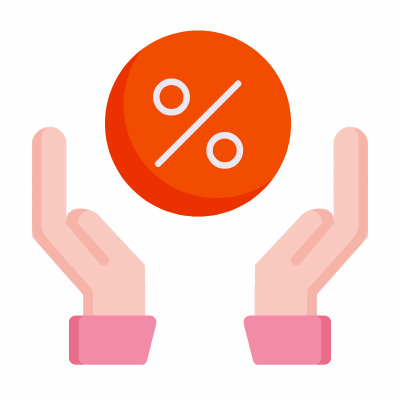 Hands Open Sale, Animated Icon, Flat