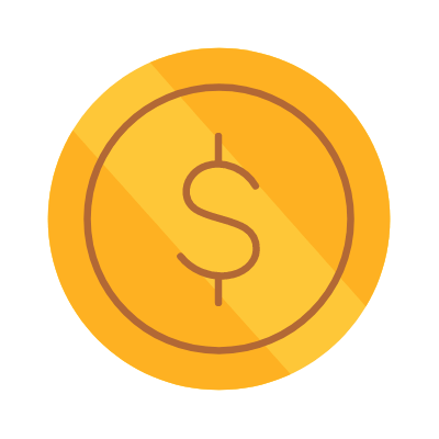 Dollar Coin, Animated Icon, Flat