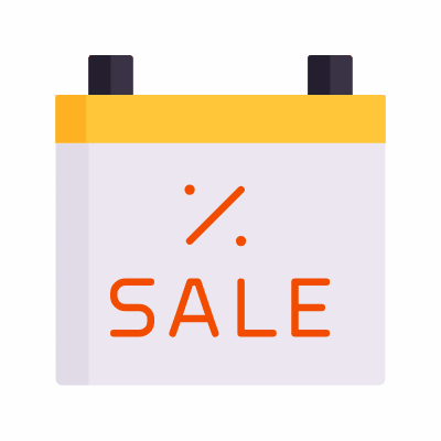 Calendar Sale, Animated Icon, Flat