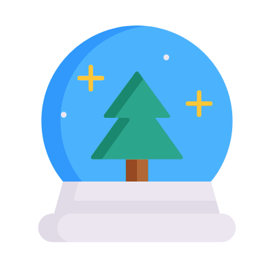 Snow Globe, Animated Icon, Flat