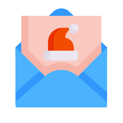 Letter To Santa, Animated Icon, Flat
