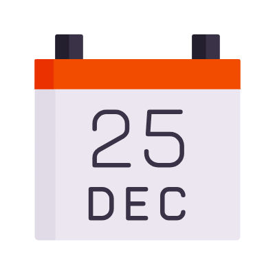 Dec 25, Animated Icon, Flat