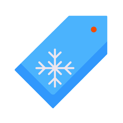 Snowflake Sale, Animated Icon, Flat