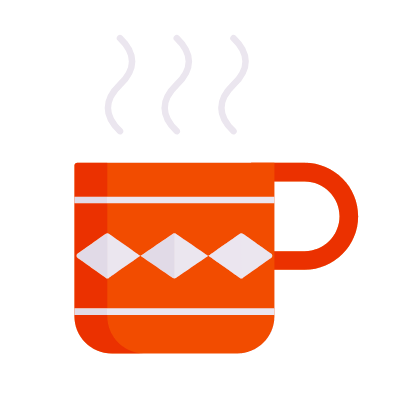 Christmas Mug, Animated Icon, Flat