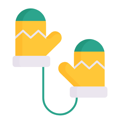 Winter Gloves, Animated Icon, Flat