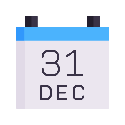Dec 31st, Animated Icon, Flat