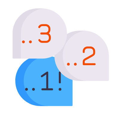 Counting Down, Animated Icon, Flat