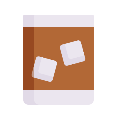 Rocks Glass, Animated Icon, Flat