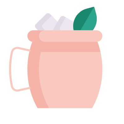 Moscow Mule Mug, Animated Icon, Flat