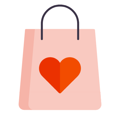 Valentine's Bag, Animated Icon, Flat