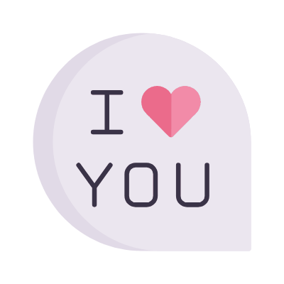 Chat I Love You, Animated Icon, Flat
