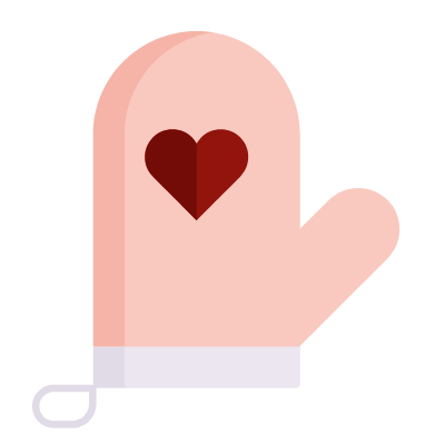Oven Mitt, Animated Icon, Flat
