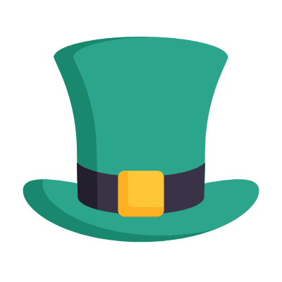 Leprechaun Hat, Animated Icon, Flat
