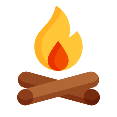 Bonfire, Animated Icon, Flat